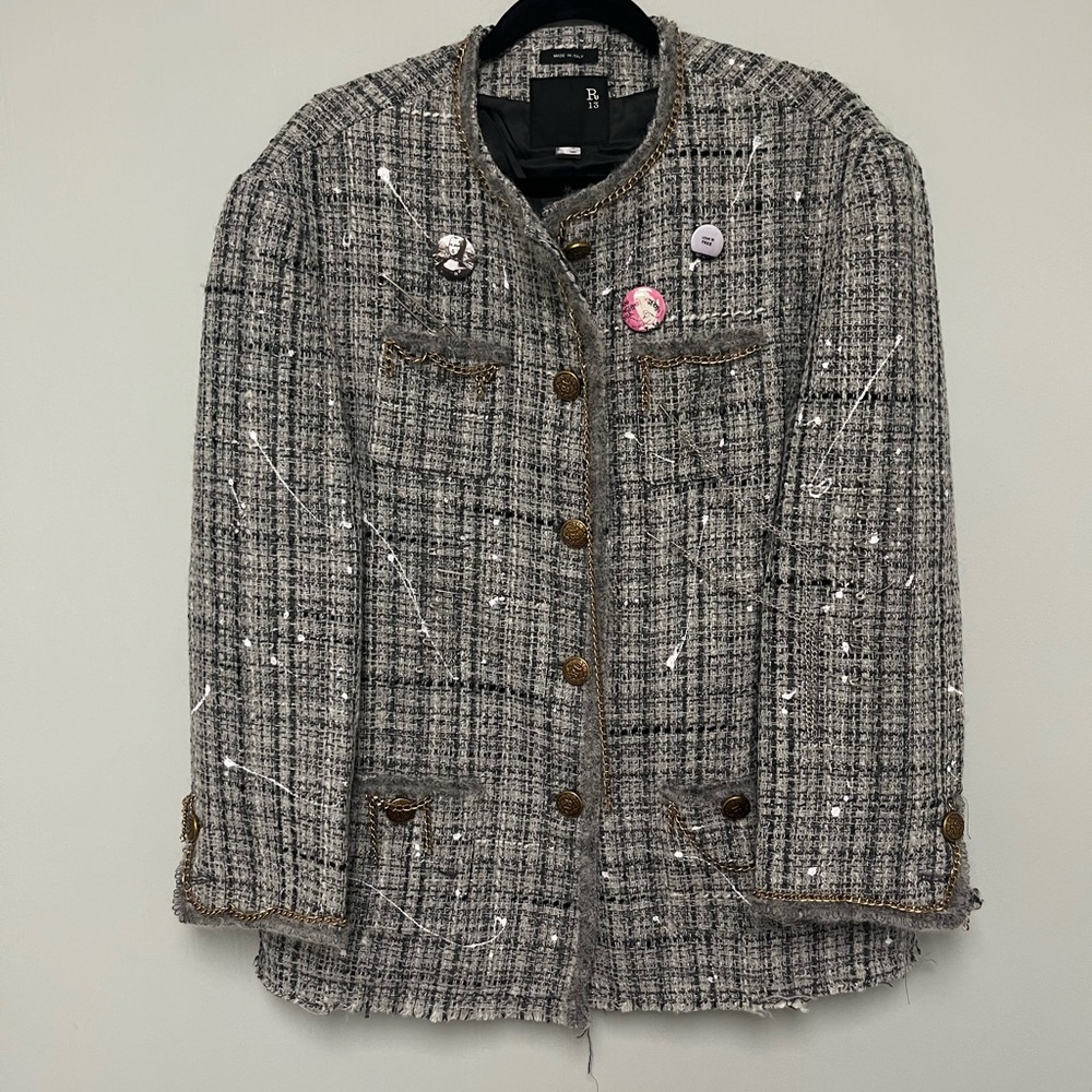R13 Slouch Tweed Jacket. Size medium. - Picture 9 of 11